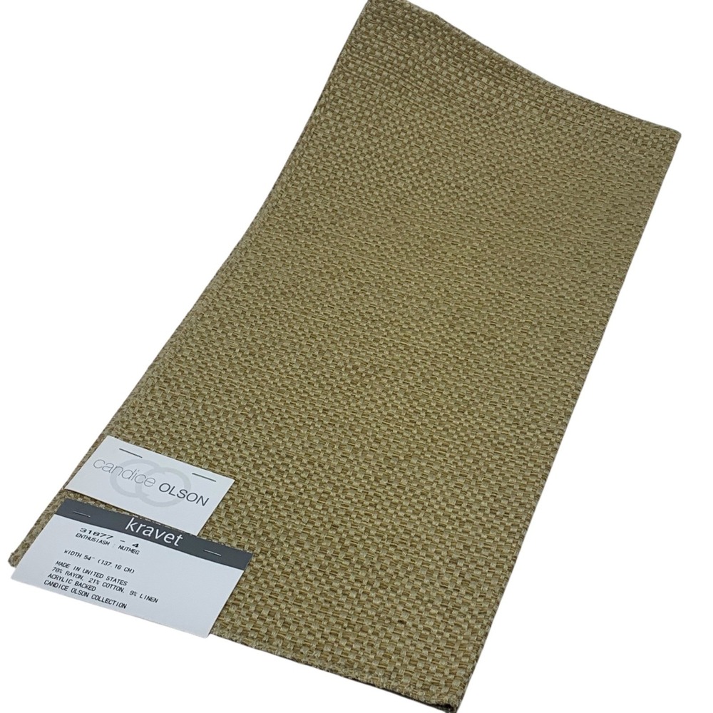 Candice‎ Olson Kravet Fabric Sample Enthusiasm Nutmeg Rayon Blend Textured Beige